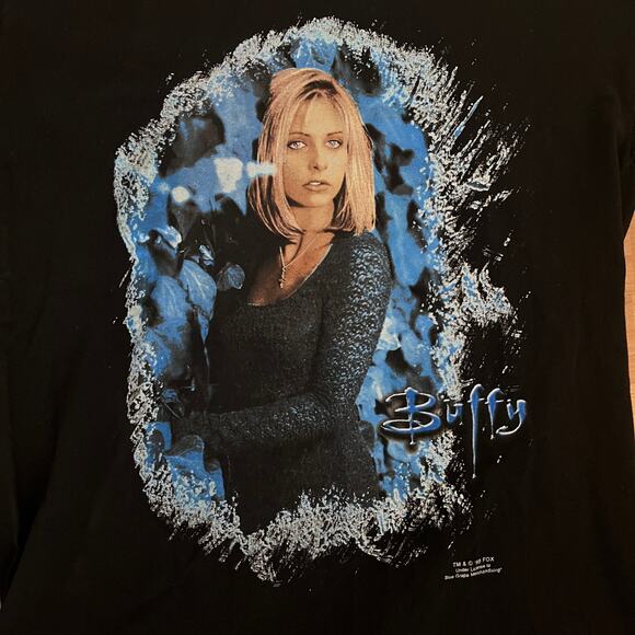 Rare 1998 Buffy the Vampire Slayer T-Shirt Buffy Blue Grape VTG Sz M - 90s NOS - Picture 2 of 8